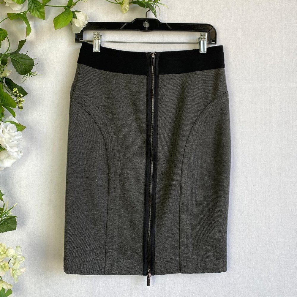 BCBG Max Pencil Skirt with full zip back, soft jersey fabric.